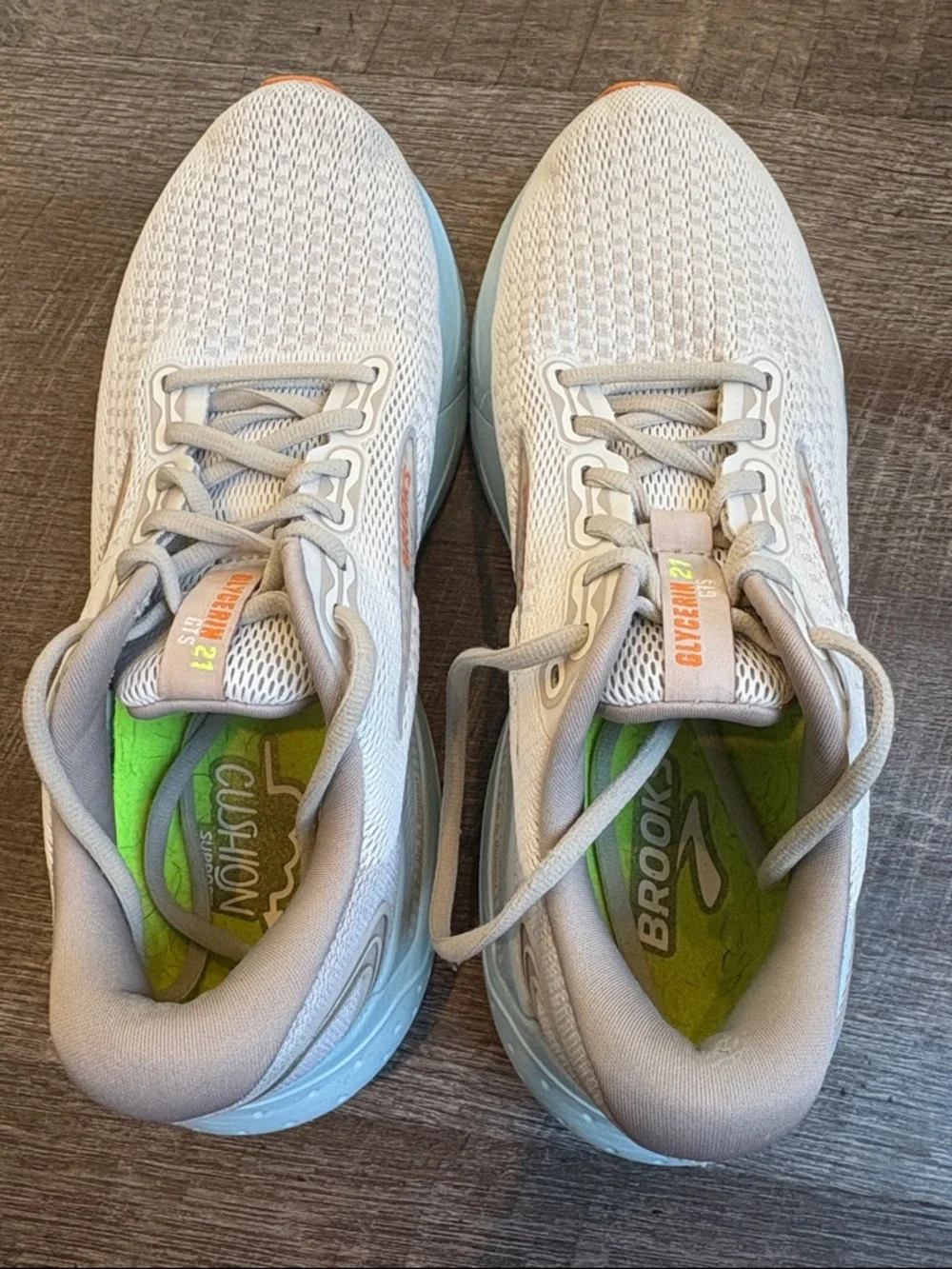 Brooks Glycerin 21 GTS Running Shoes Women’s 11 Beige/Light Gray Athletic